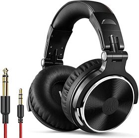 OneOdio Over Ear Kopfhörer mit Kabel, 50mm Treiber, Bassklang, 6.35 & 3.5mm Klinke, Share-Port, Geschlossene DJ Headphones für Studio, Podcast, Monitor, Handy, PC, MP3/4 (Pro-10 Schwarz)